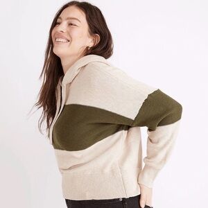 Madewell Clairview Colorblock Hooded Sweater